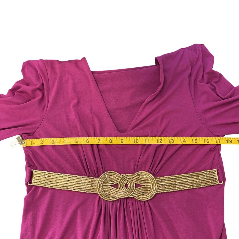 Cache Empire Bust Gold Grecian Gold Belt Top, Magenta-Orchid Purple/Pink Large - Picture 6 of 8